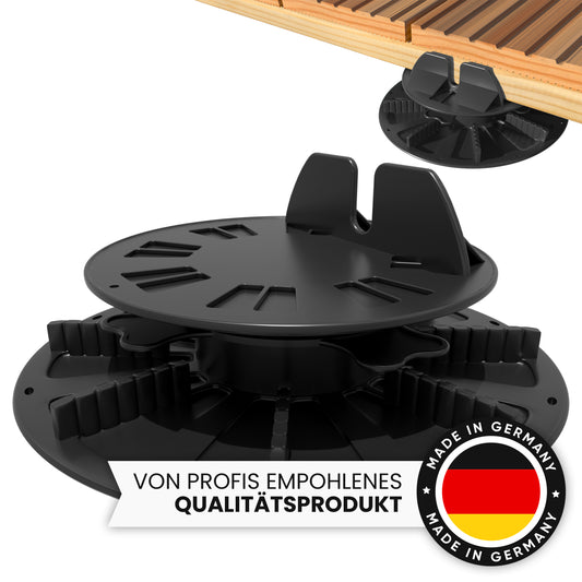 Stelzlager höhenverstellbar für Terrassendielen aussen aus WPC Holz Kunststoff - Unterkonstruktion Terrasse Alu & Holz - Terrassenlager verstellbar - Terrassenplattenlater