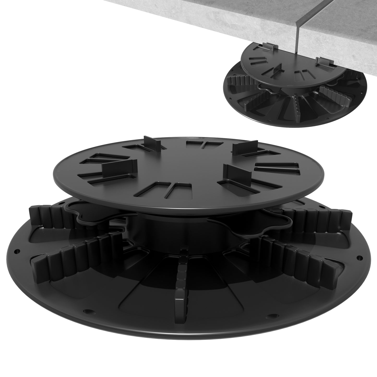 Plattenlager höhenverstellbar (2,7-3,9cm - 26 Stück) - Stelzlager für Terrassenplatten - Stellfüße aus Kunststoff für Platten, Fliesen, Steinplatten & Terrasse - Terrassenlager verstellbar