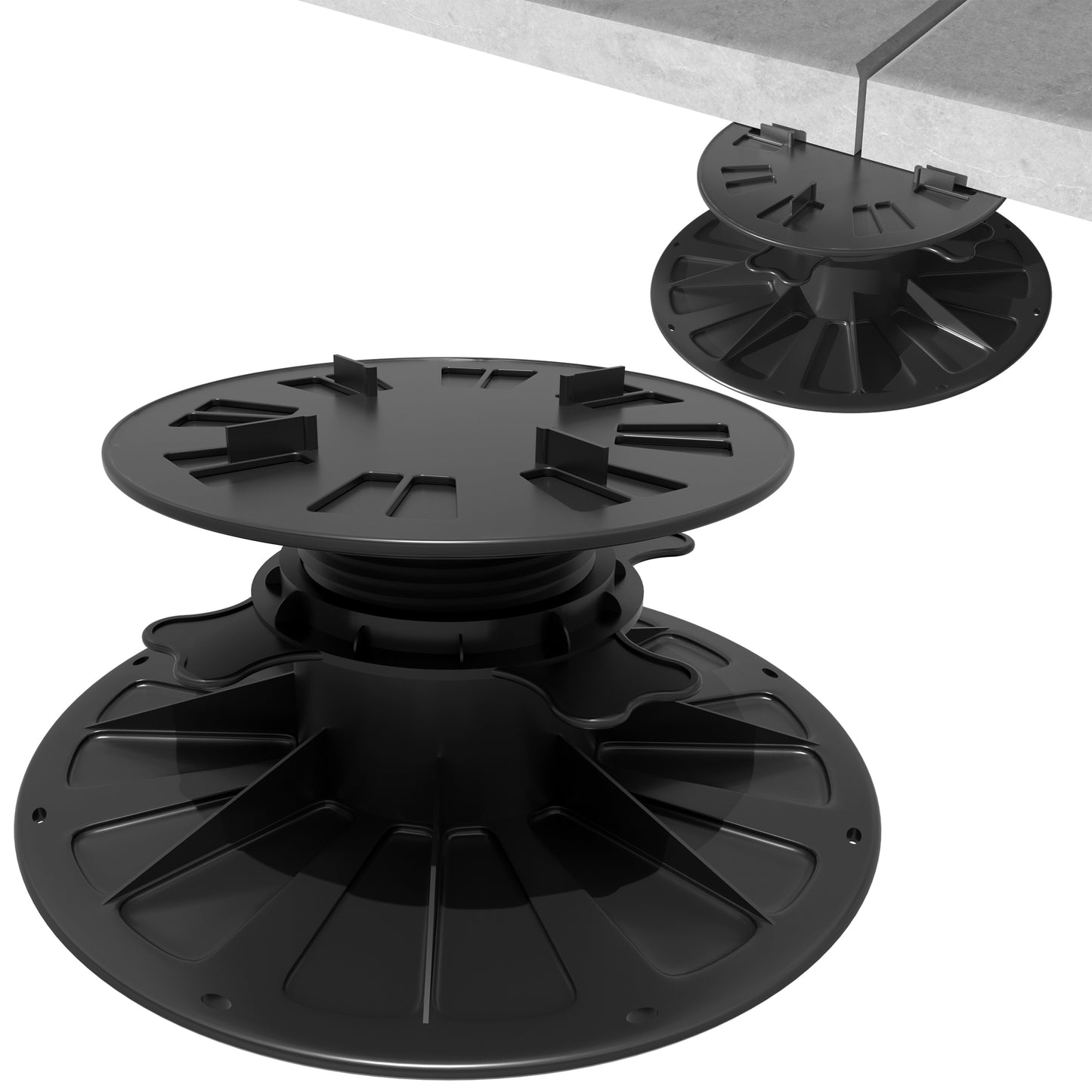 Plattenlager höhenverstellbar - Stelzlager für Terrassenplatten - Stellfüße aus Kunststoff für Platten, Fliesen, Steinplatten & Terrasse - Terrassenlager verstellbar