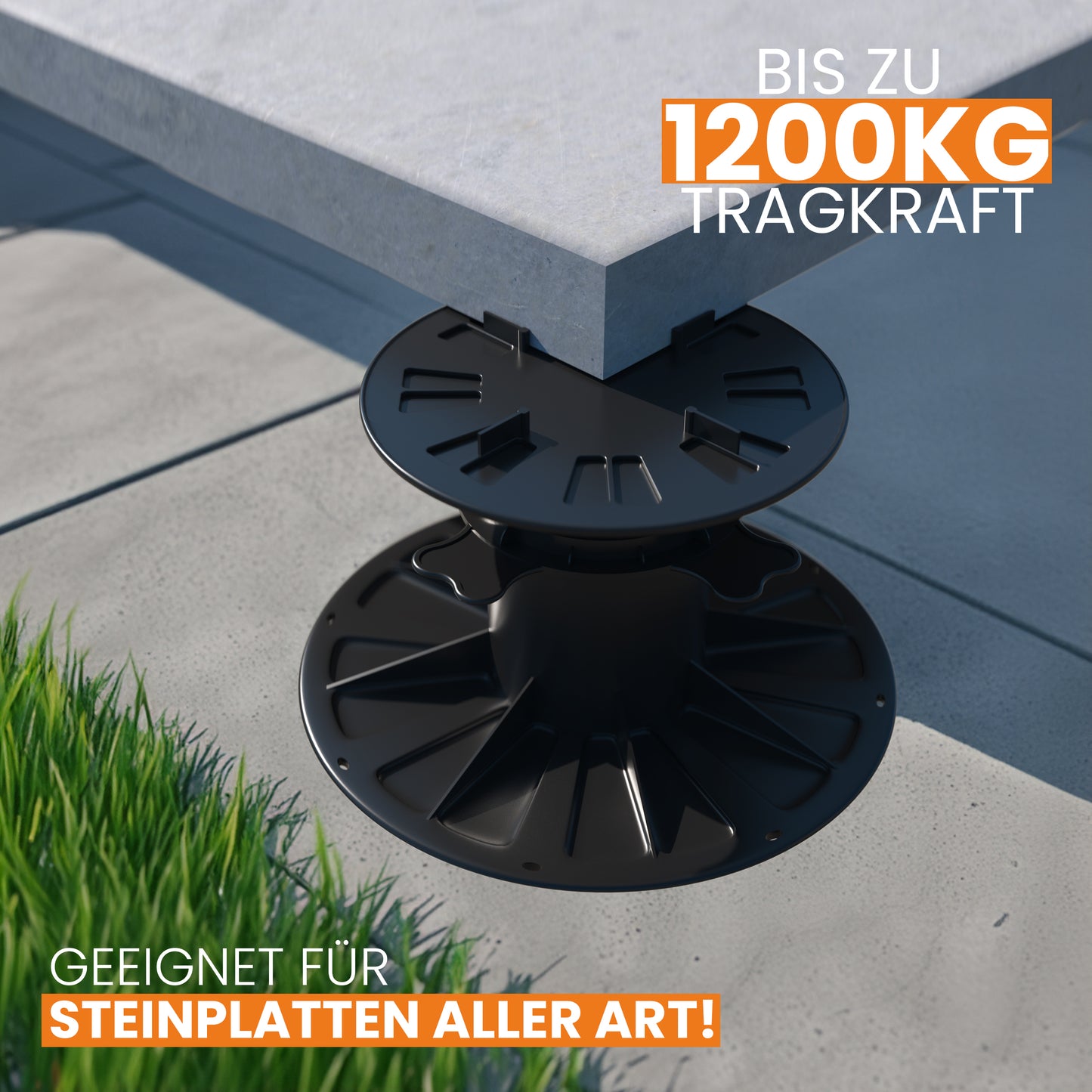 Plattenlager höhenverstellbar (2,7-3,9cm - 26 Stück) - Stelzlager für Terrassenplatten - Stellfüße aus Kunststoff für Platten, Fliesen, Steinplatten & Terrasse - Terrassenlager verstellbar