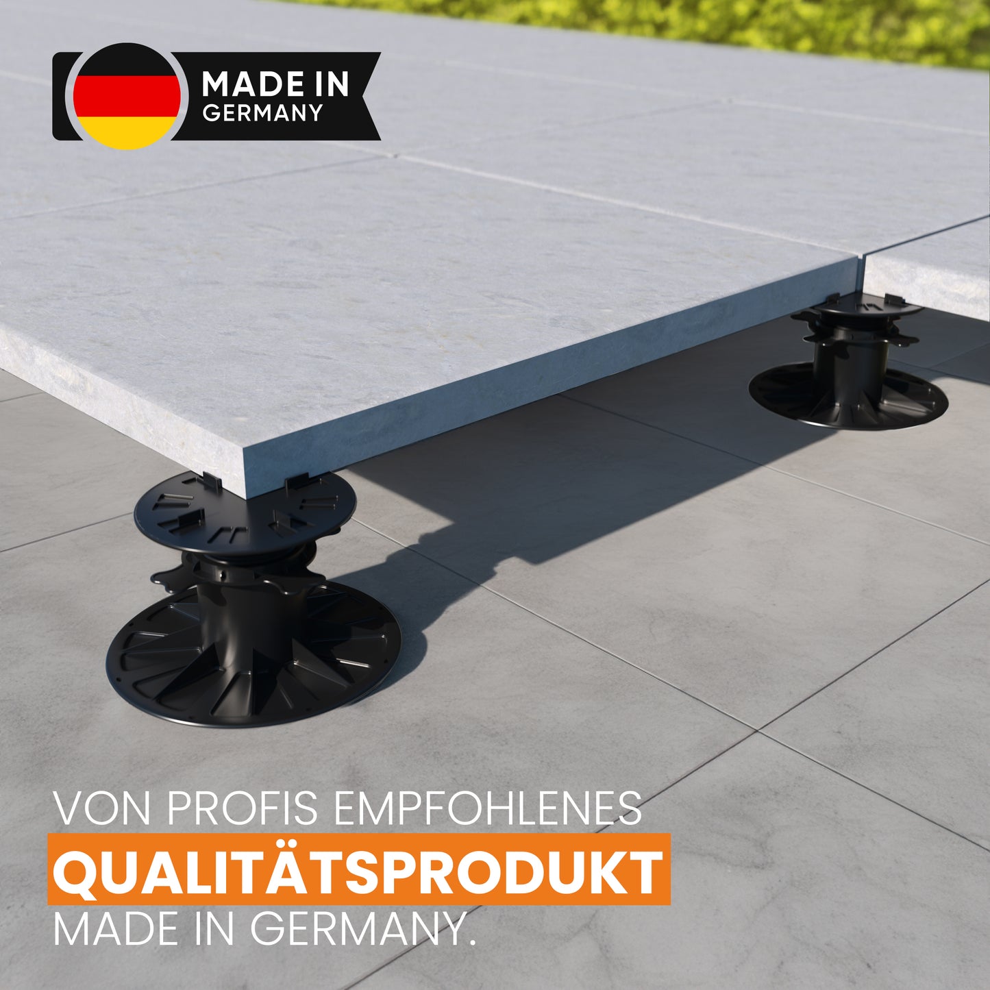 Plattenlager höhenverstellbar - Stelzlager für Terrassenplatten - Stellfüße aus Kunststoff für Platten, Fliesen, Steinplatten & Terrasse - Terrassenlager verstellbar